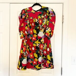 Crosby by Mollie Burch Short Dress with three quarter puff sleeve Floral Dress